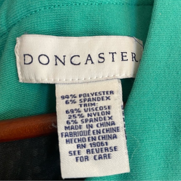 DONCASTER Women’s Black White Green Dot Sleeveless Sheath Pencil Dress Size 2 - Picture 3 of 12